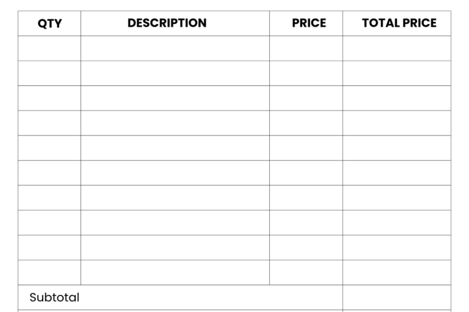 Free Printable Blank Receipt Template To Edit Online