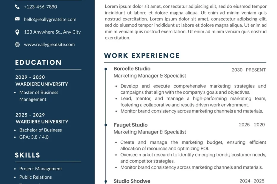 Free Professional Simple Resume Templates To Customize Canva