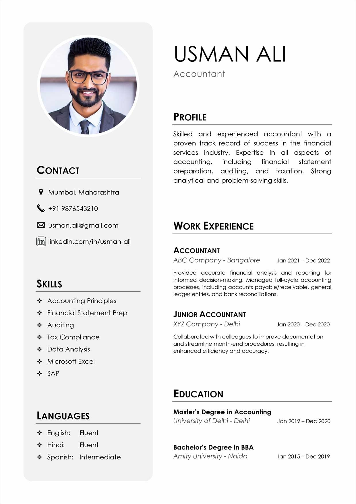 Minimalist Resume Template MS Word Free Download Minimalist Resume Template MS Word Free Download